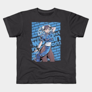 Chun Li Blue Kids T-Shirt